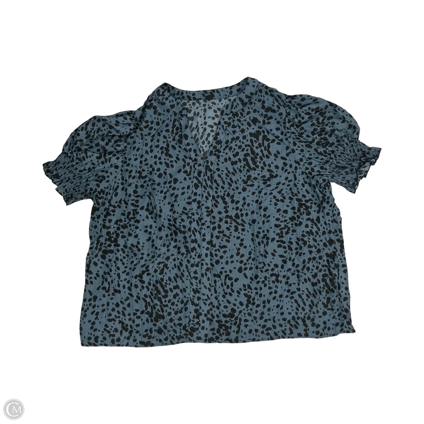 Blouse Short Sleeve By Cme In Black & Blue, Size: 3x