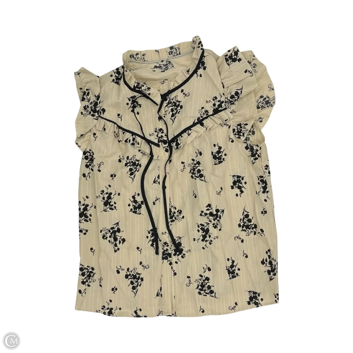 Blouse Short Sleeve By Shein In Black & Tan, Size: 3x