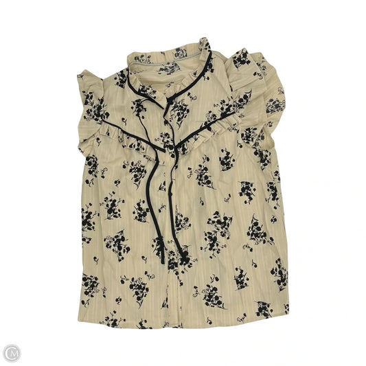 Blouse Short Sleeve By Shein In Black & Tan, Size: 3x