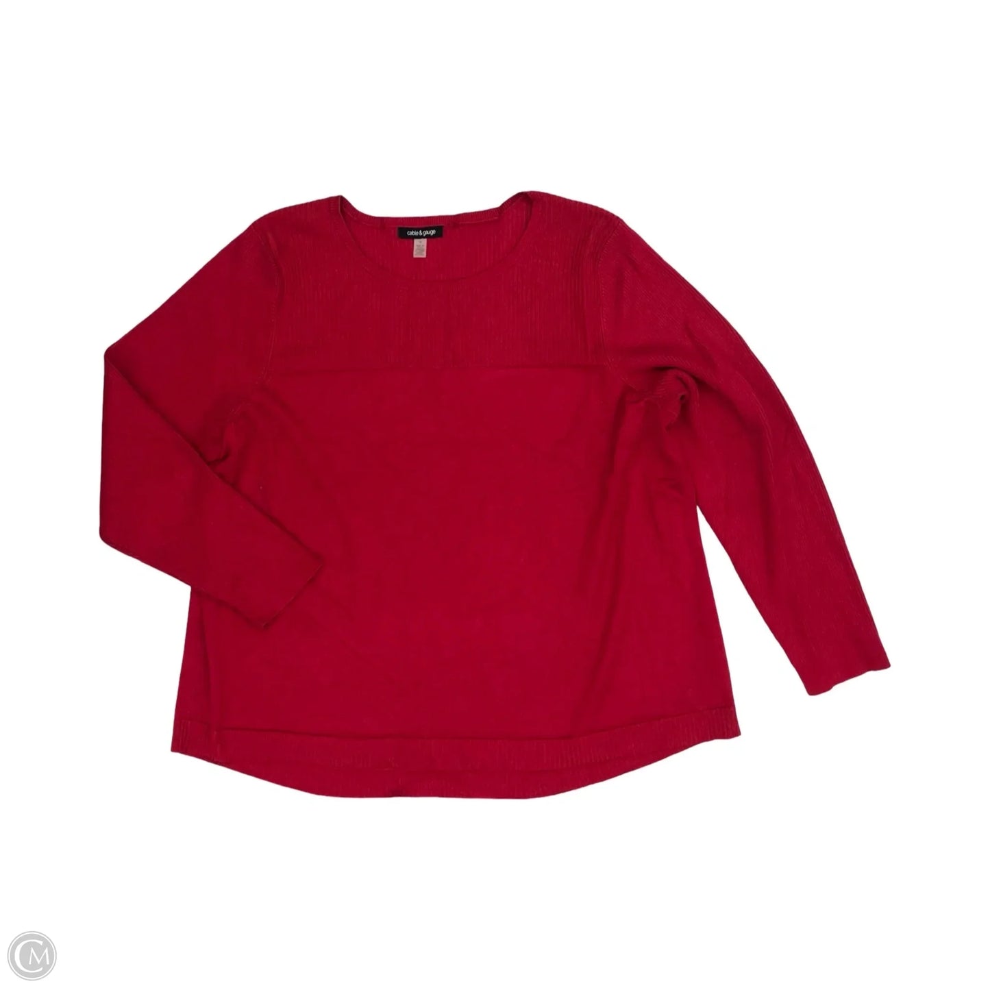 Sweater By Cable And Gauge In Red, Size: 3x