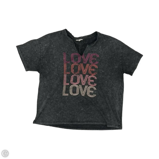 Top Short Sleeve By Maurices In Grey, Size: L