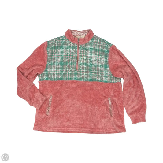 Sweatshirt Collar By Clothes Mentor In Green & Pink, Size: Xl