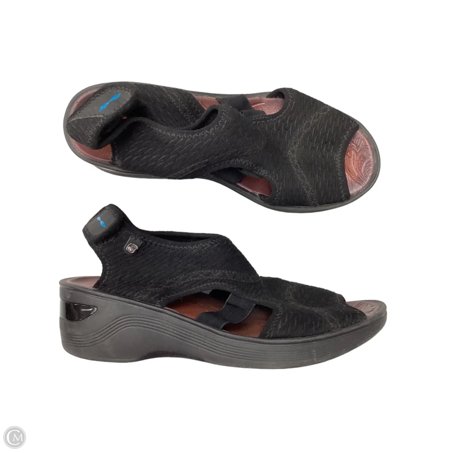 Sandals Heels Wedge By Bzees In Black, Size: 8.5