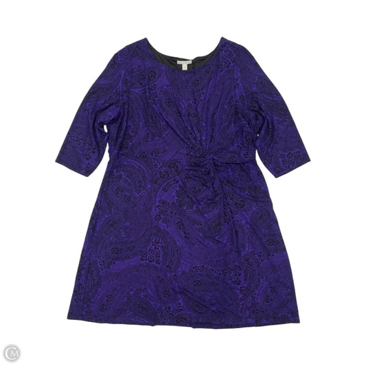 Dress Party Midi By Dana Buchman In Purple, Size: 2x
