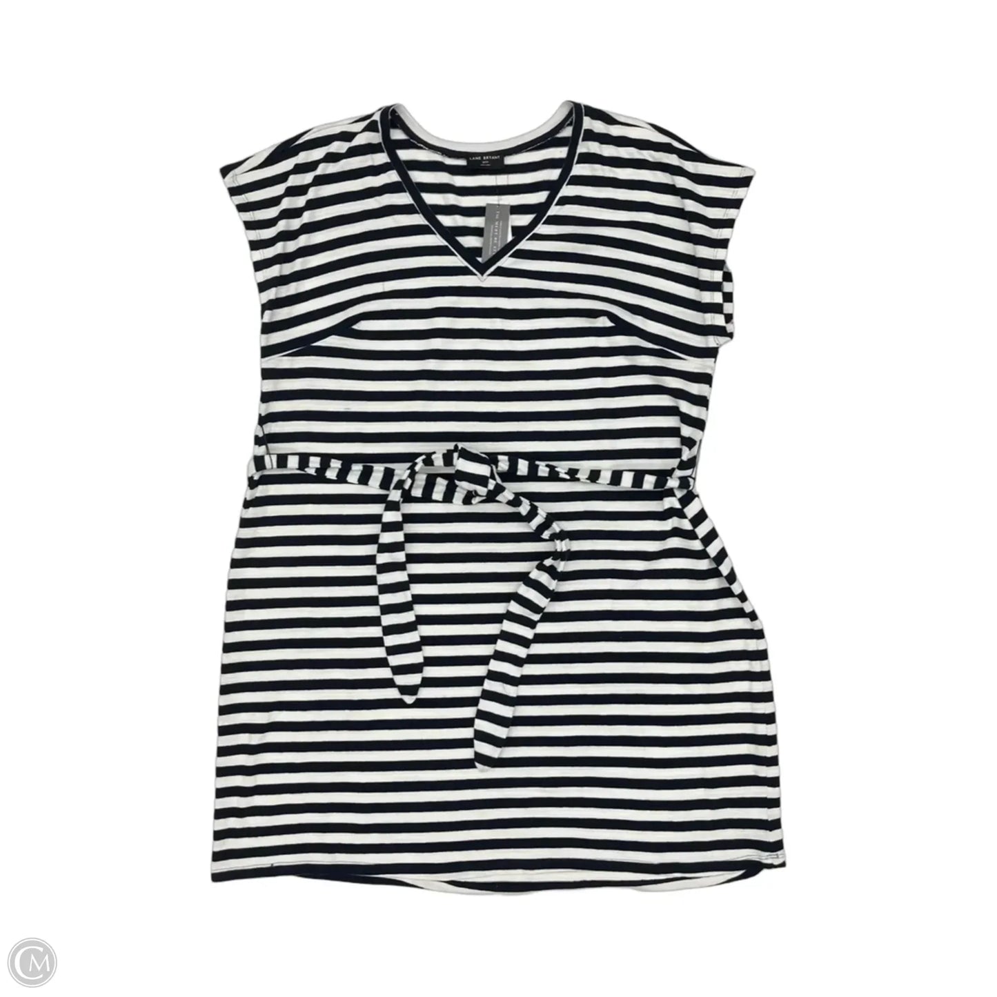 Dress Casual Short By Lane Bryant In Blue & White, Size: 3x