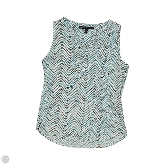 Blouse Sleeveless By White House Black Market In Blue & White, Size: S