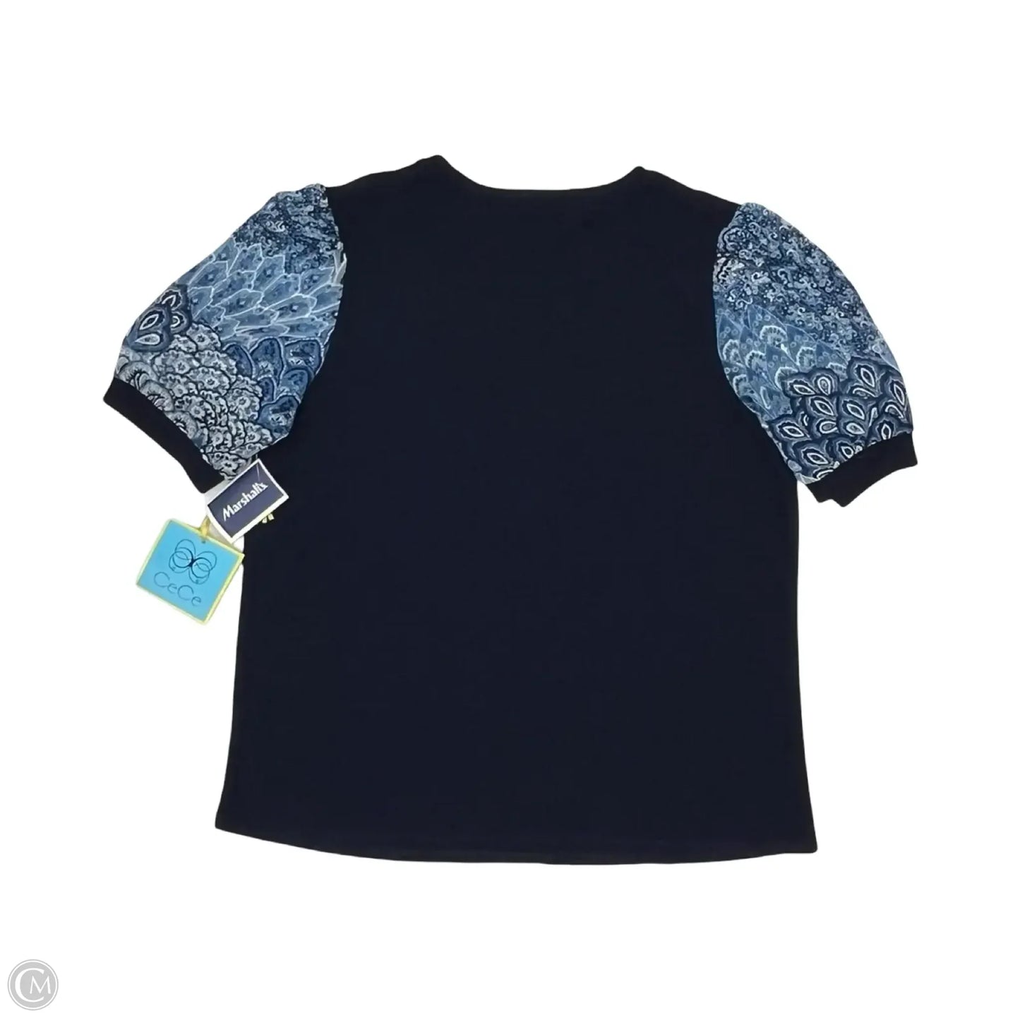 Blouse Short Sleeve By Cece In Blue, Size: L