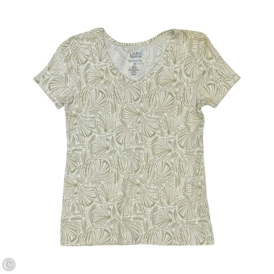 Top Short Sleeve By Croft And Barrow In Tan & White, Size: Xs