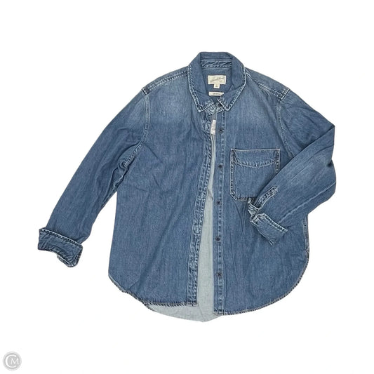 Jacket Shirt By Universal Thread In Blue Denim, Size: M