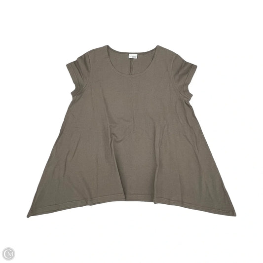 Top Short Sleeve By Cmb In Brown, Size: L