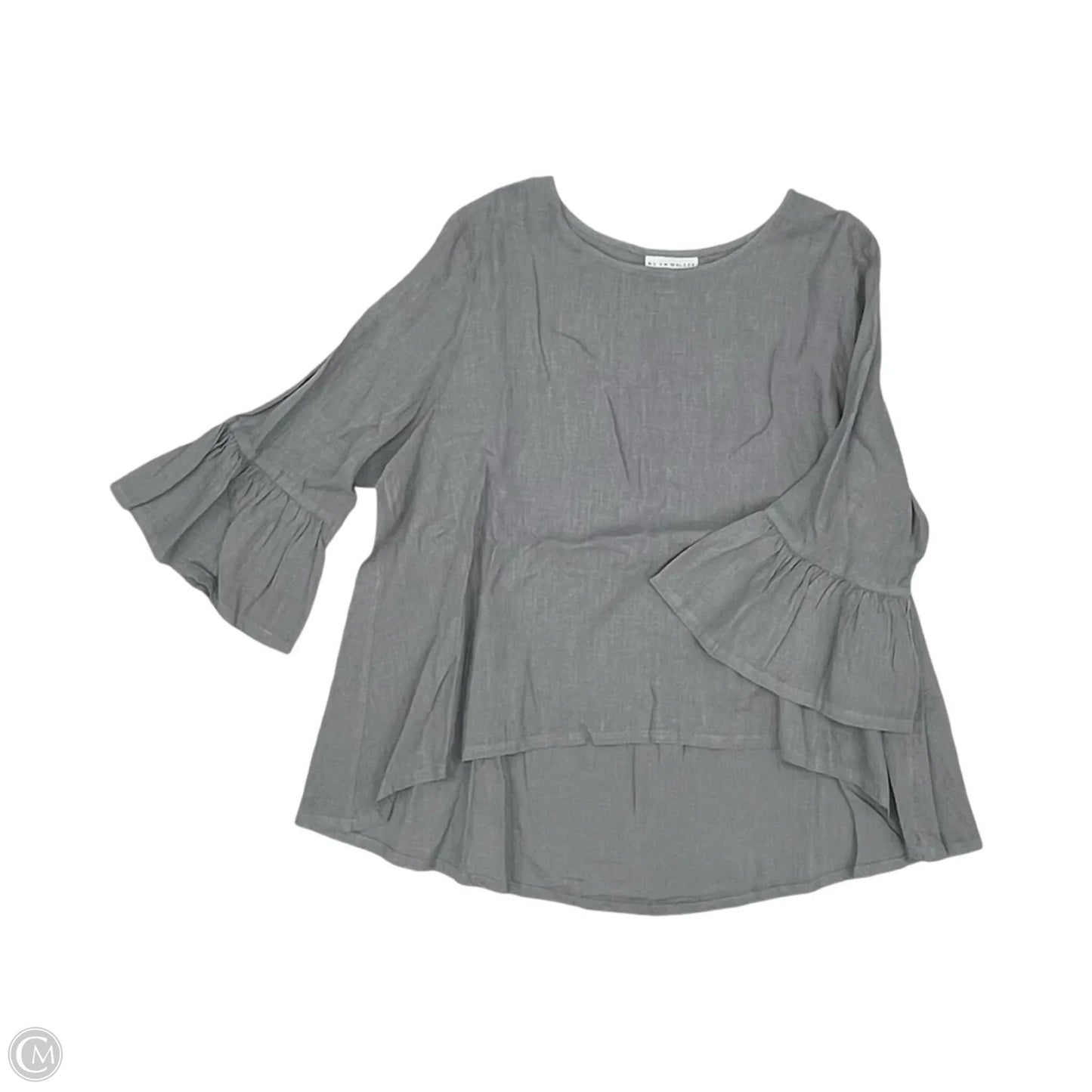 Blouse 3/4 Sleeve By Bryn Walker In Grey, Size: Xl