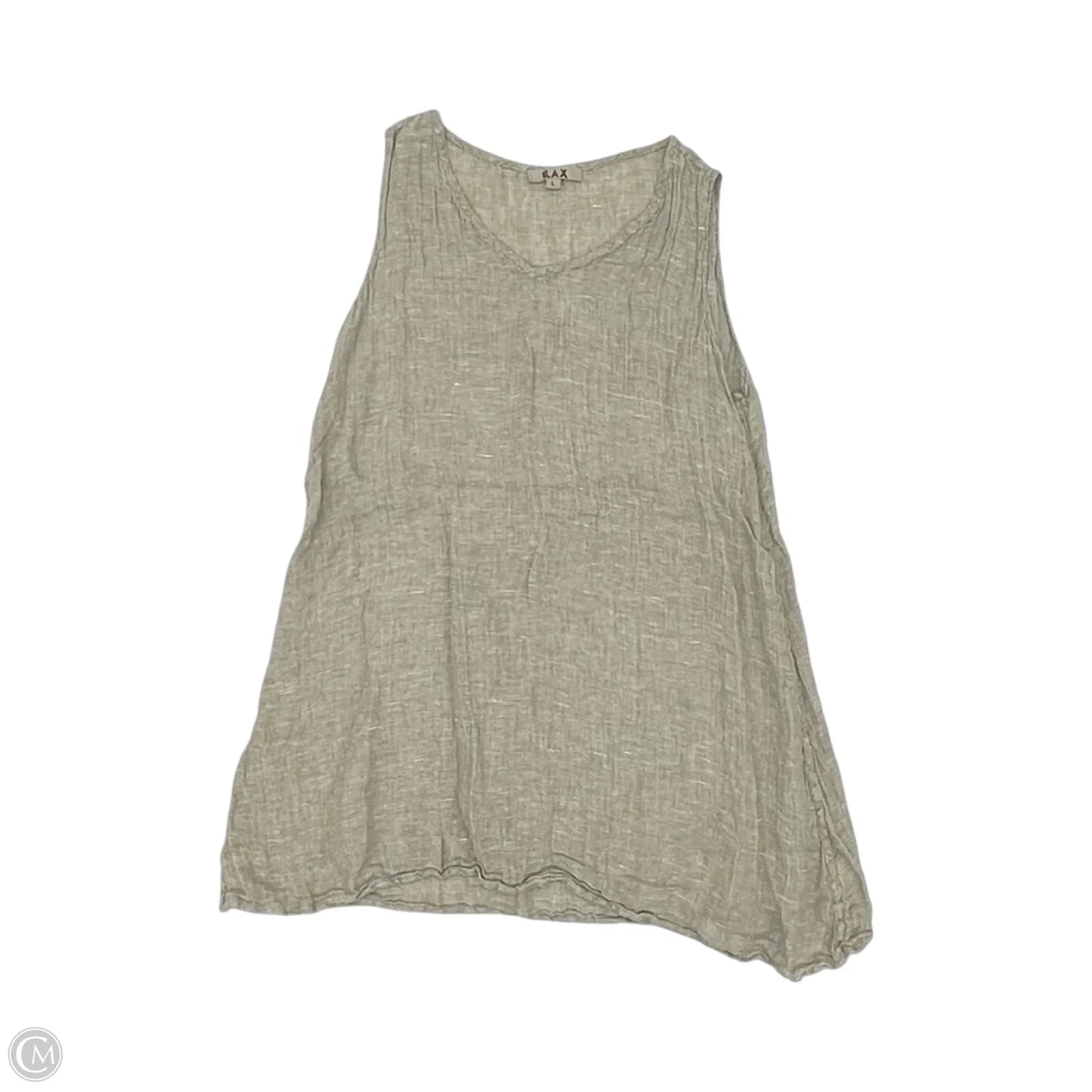 Top Sleeveless By Flax In Green, Size: L