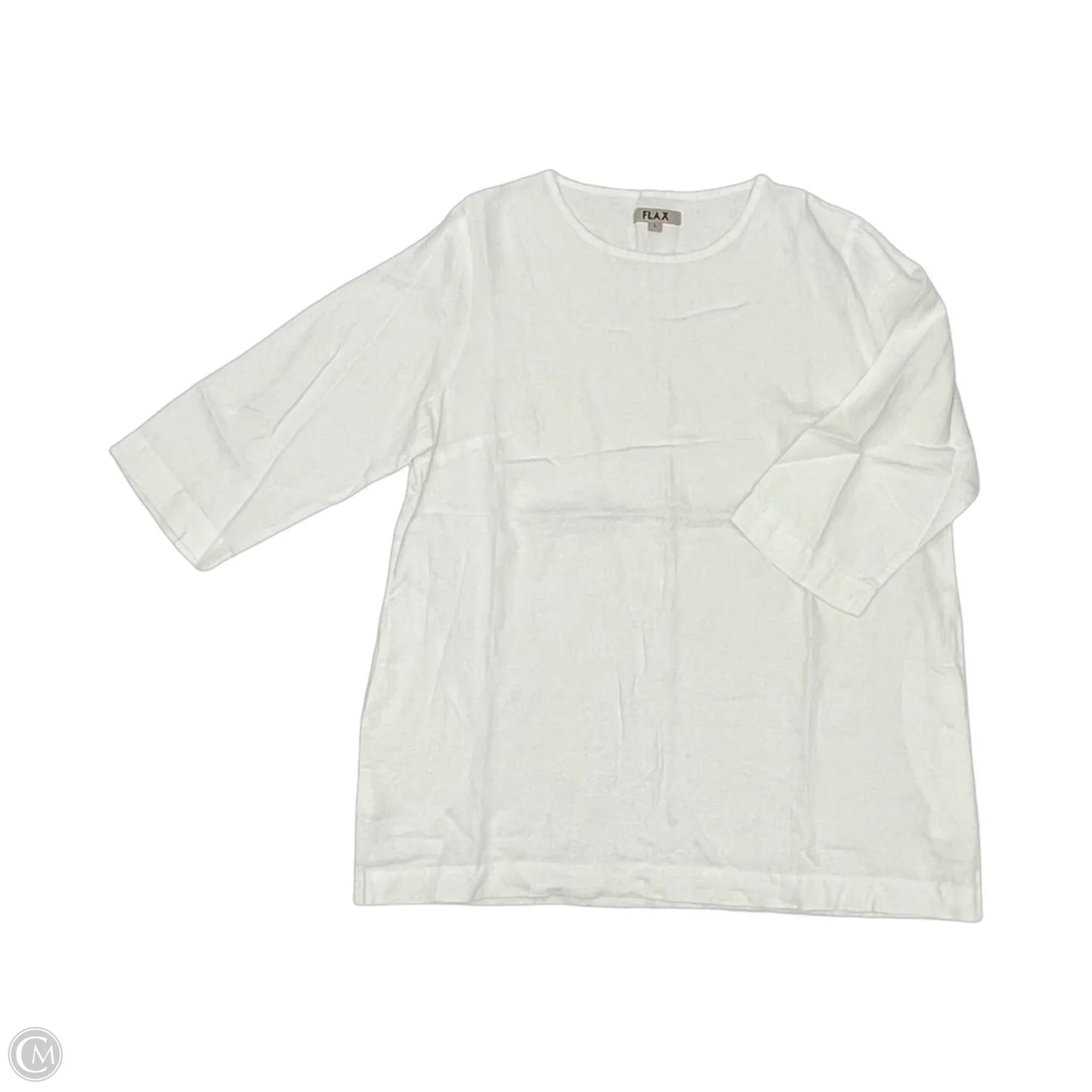 Tunic Long Sleeve By Flax In White, Size: L