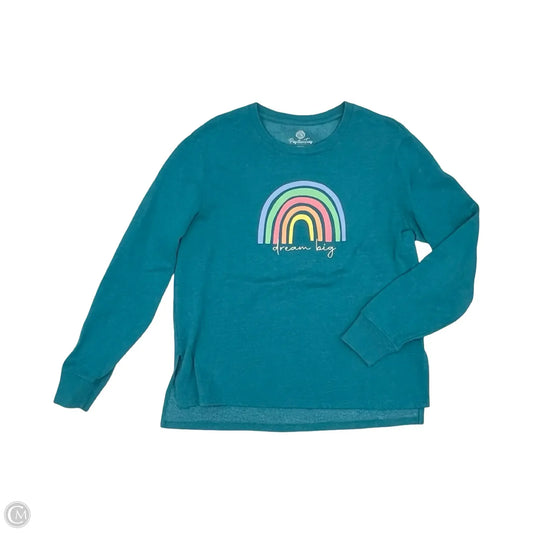 Sweatshirt Crewneck By Clothes Mentor In Teal, Size: M