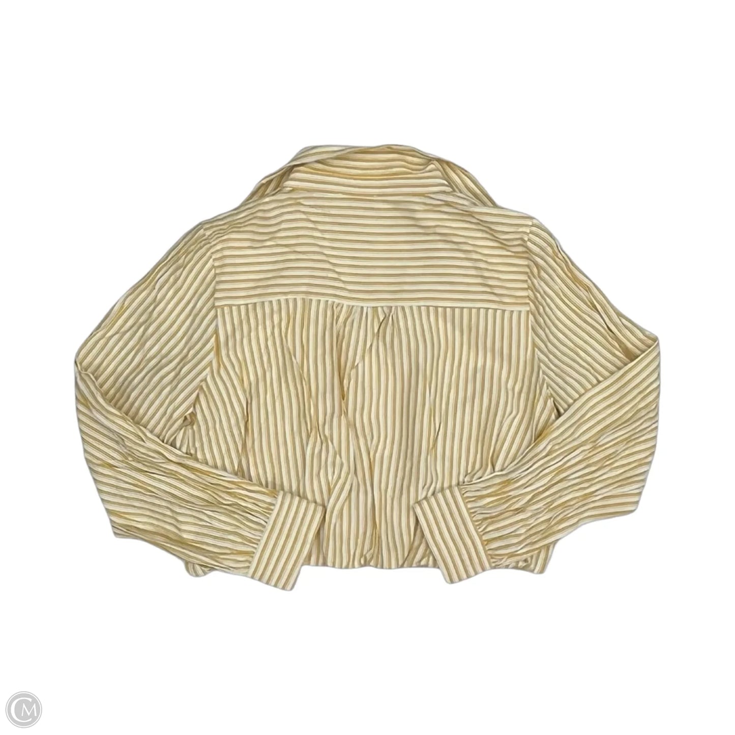 Blouse Long Sleeve By Skies Are Blue In Yellow, Size: M