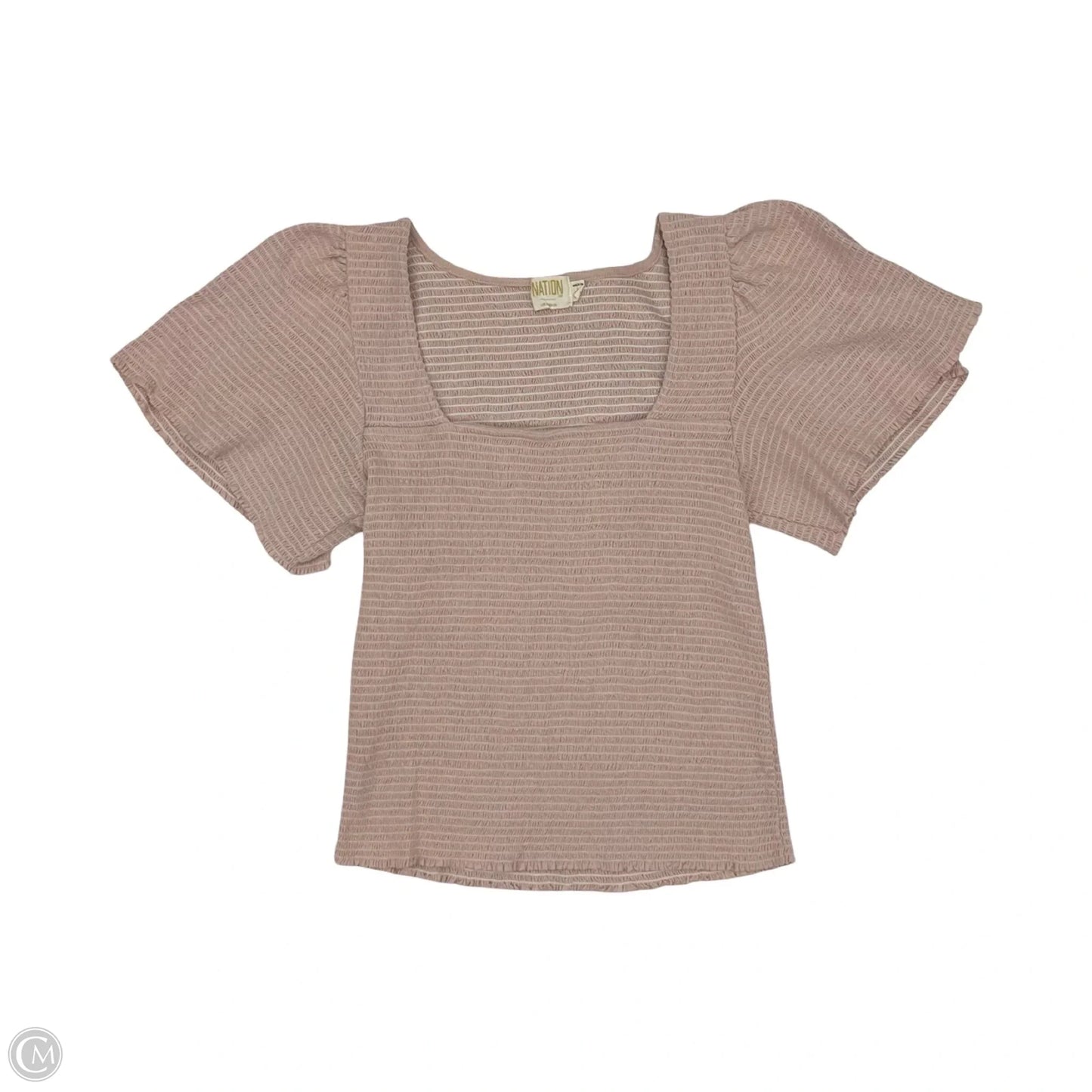 Blouse Short Sleeve By Nation In Pink, Size: L