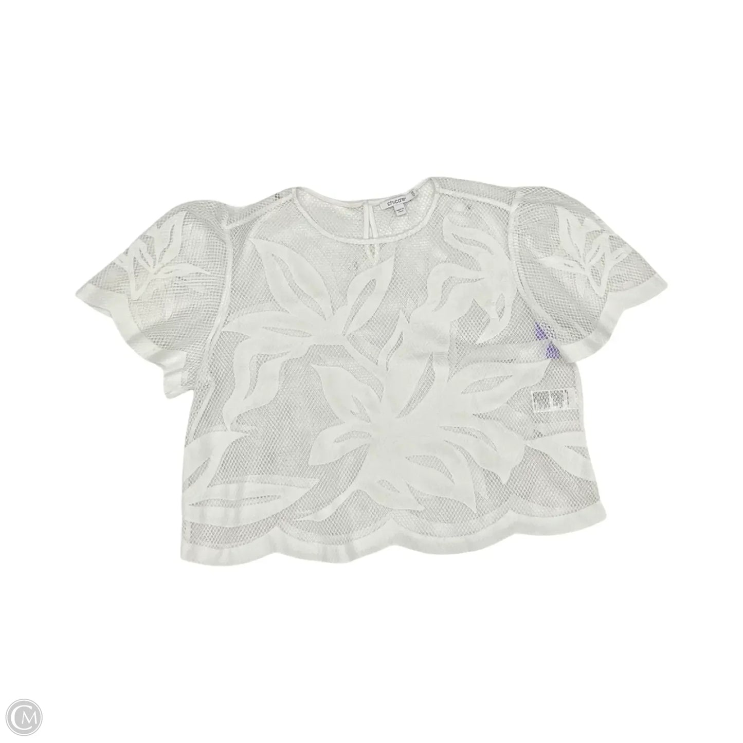 Blouse Short Sleeve By Chicos In White, Size: L