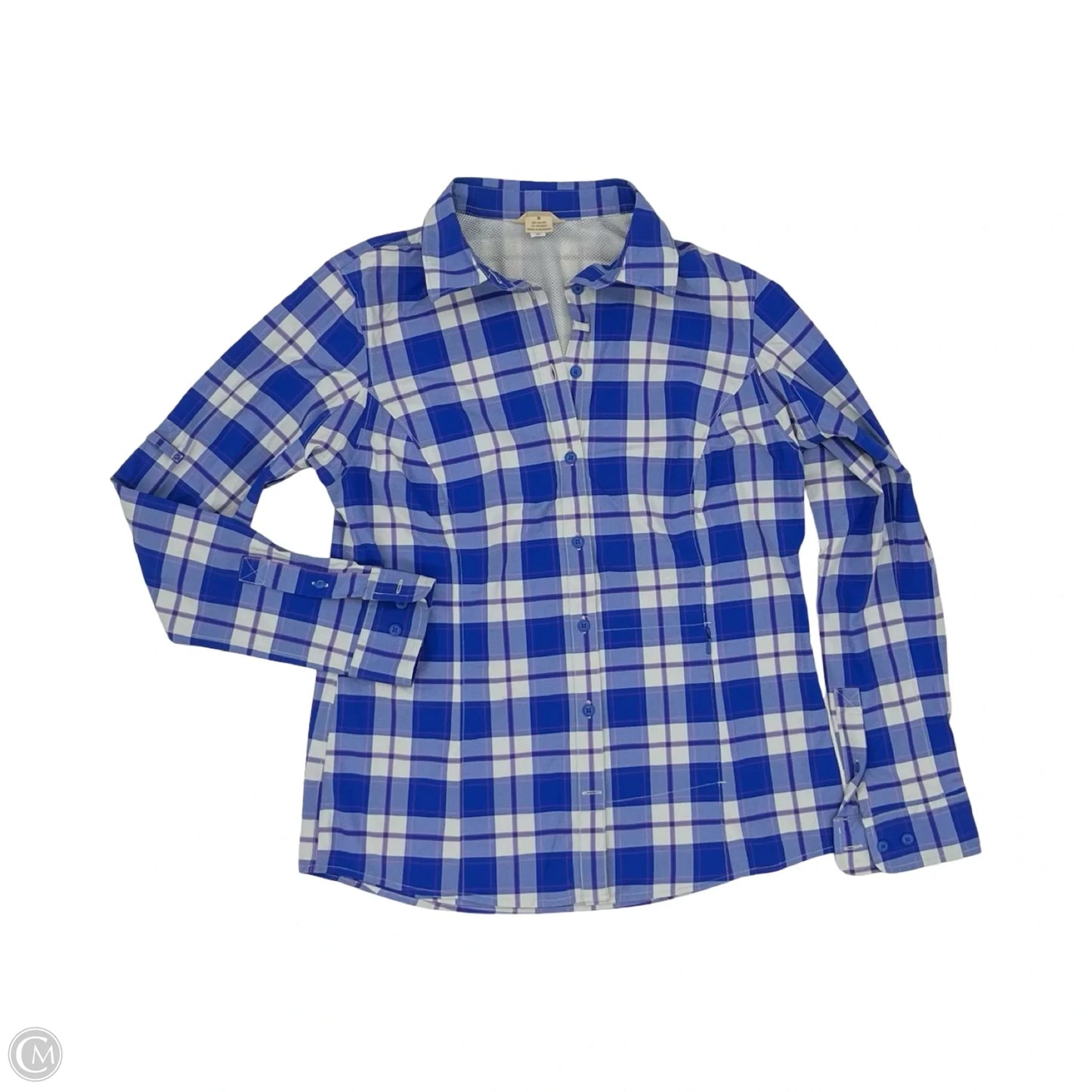 Athletic Top Long Sleeve Collar By Duluth Trading In Blue, Size: S