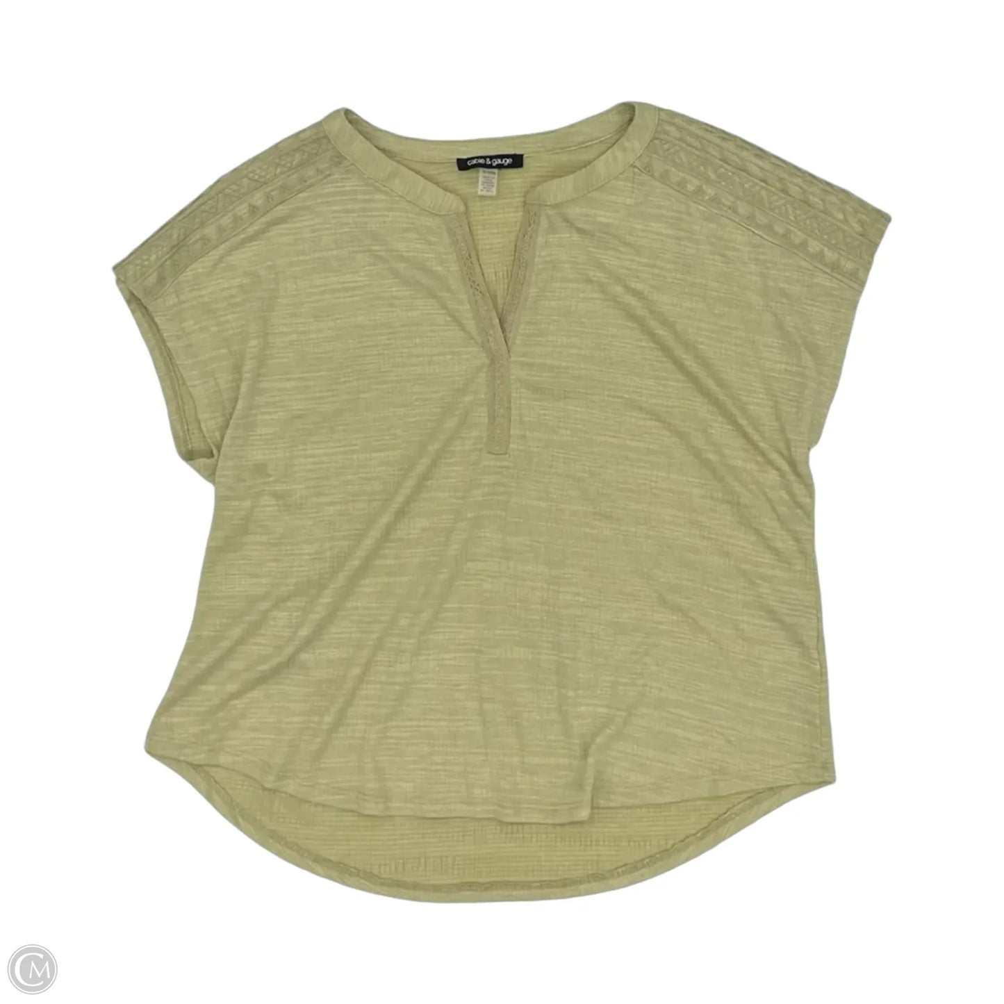 Top Short Sleeve By Cable And Gauge In Green, Size: Xl