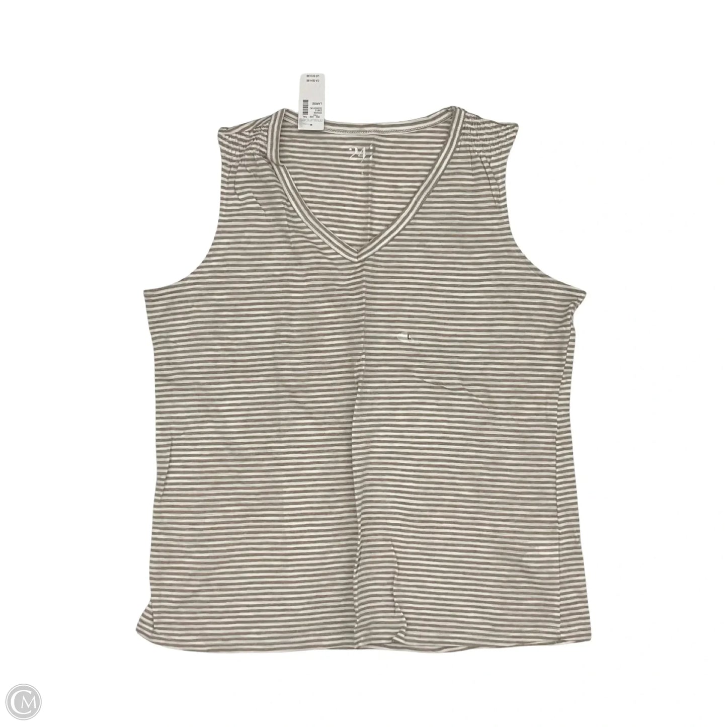 Top Sleeveless By Maurices In Tan & White, Size: L