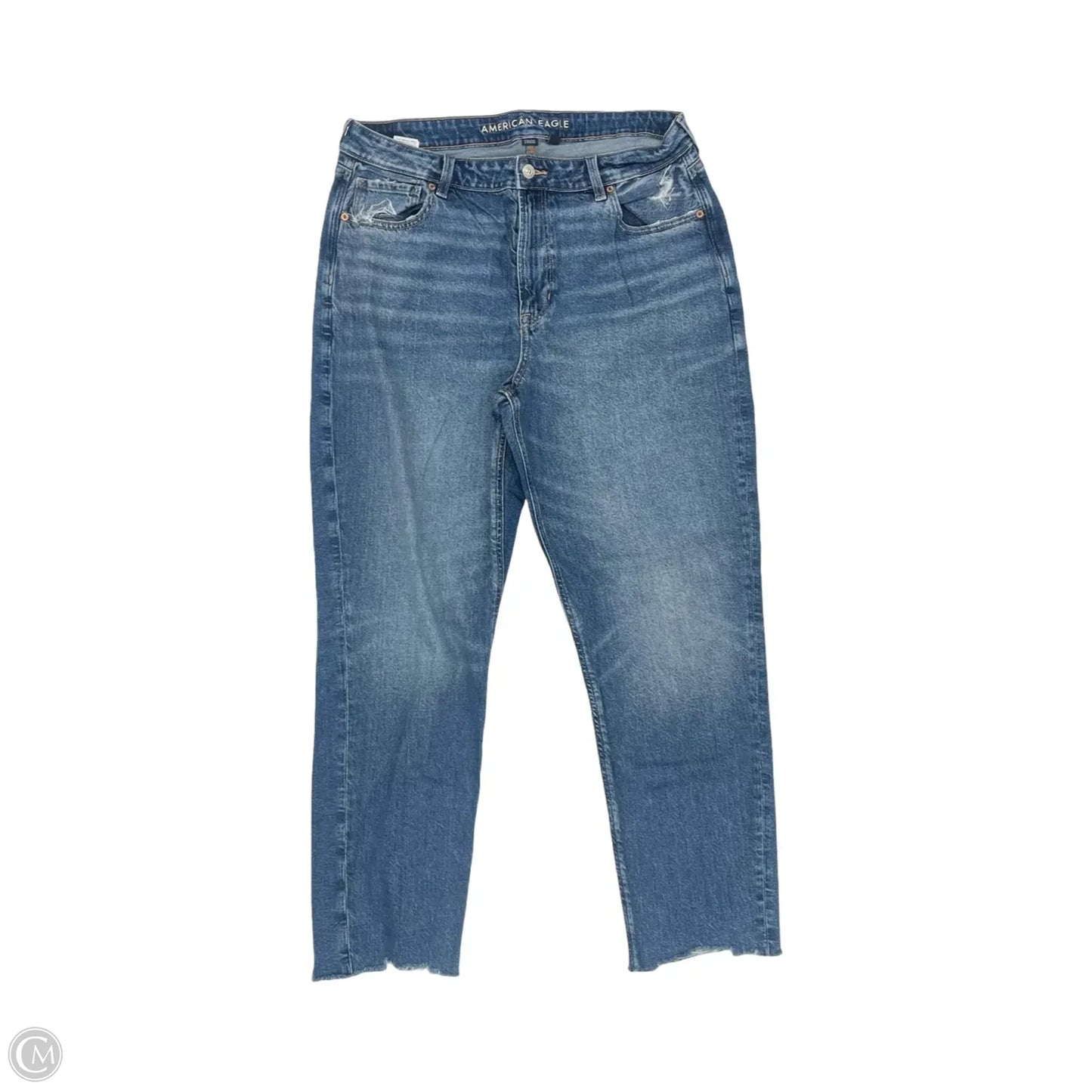 Jeans Straight By American Eagle In Blue Denim, Size: 14