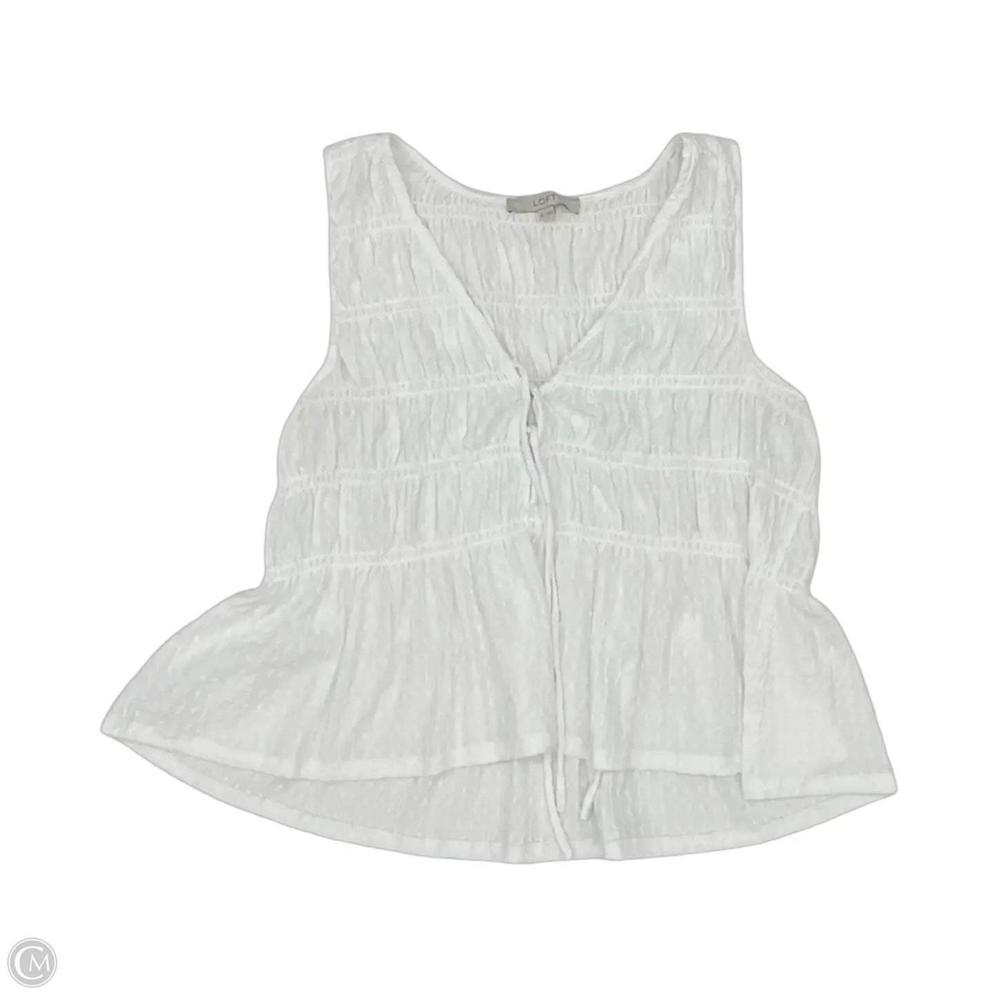 Blouse Sleeveless By Loft In White, Size: Xl