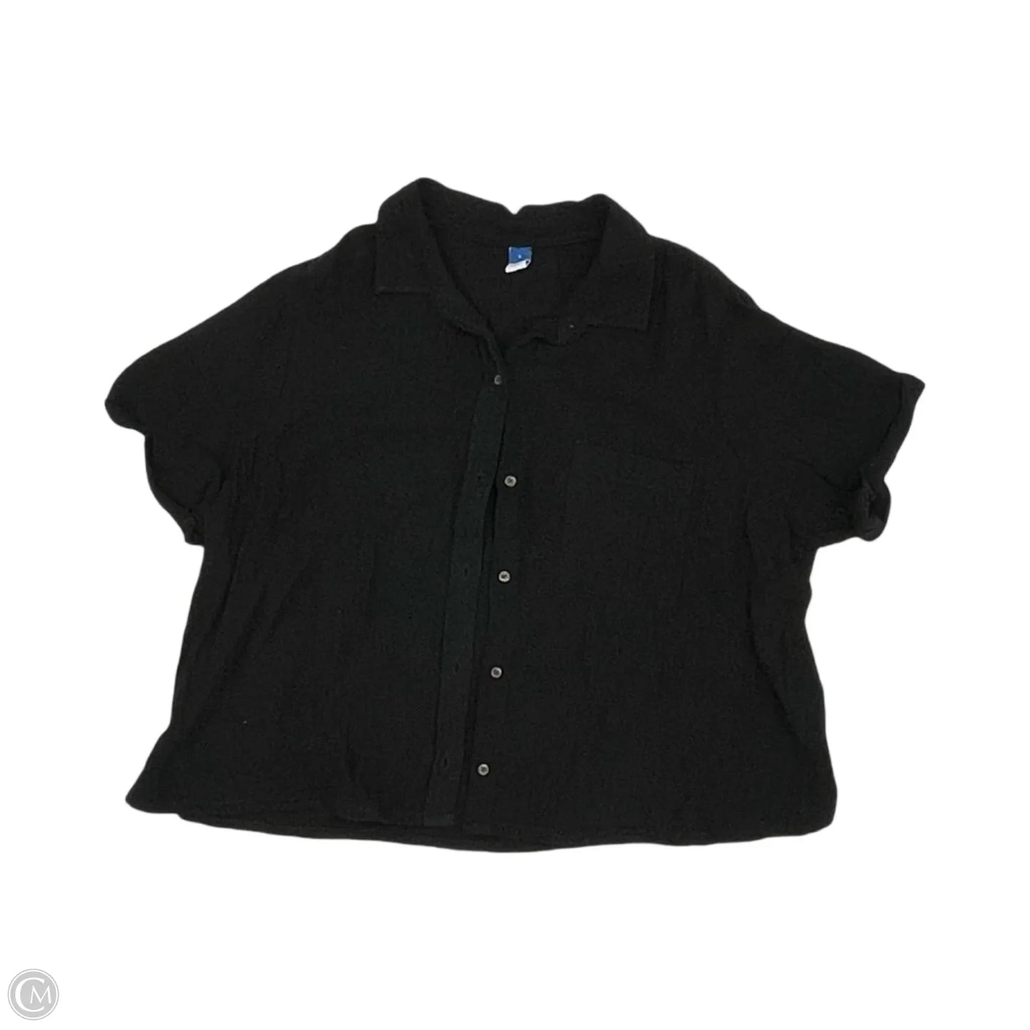 Blouse Short Sleeve By Old Navy In Black, Size: L