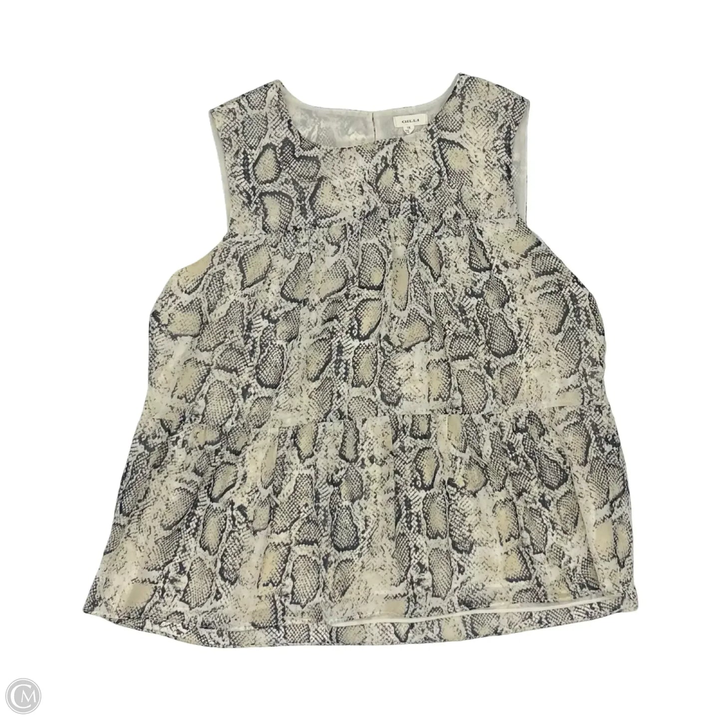 Blouse Sleeveless By Gilli In Snakeskin Print, Size: 1x