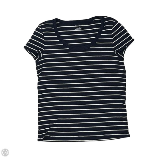 Top Short Sleeve By Talbots In Blue & White, Size: Xl