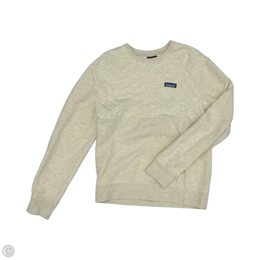 Athletic Sweatshirt Crewneck By Patagonia In Cream, Size: S