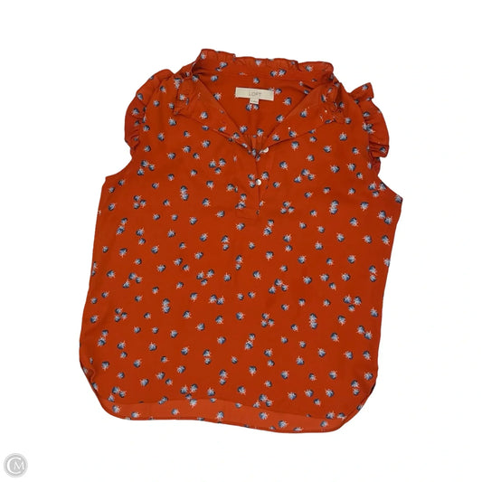 Blouse Sleeveless By Loft In Orange, Size: S