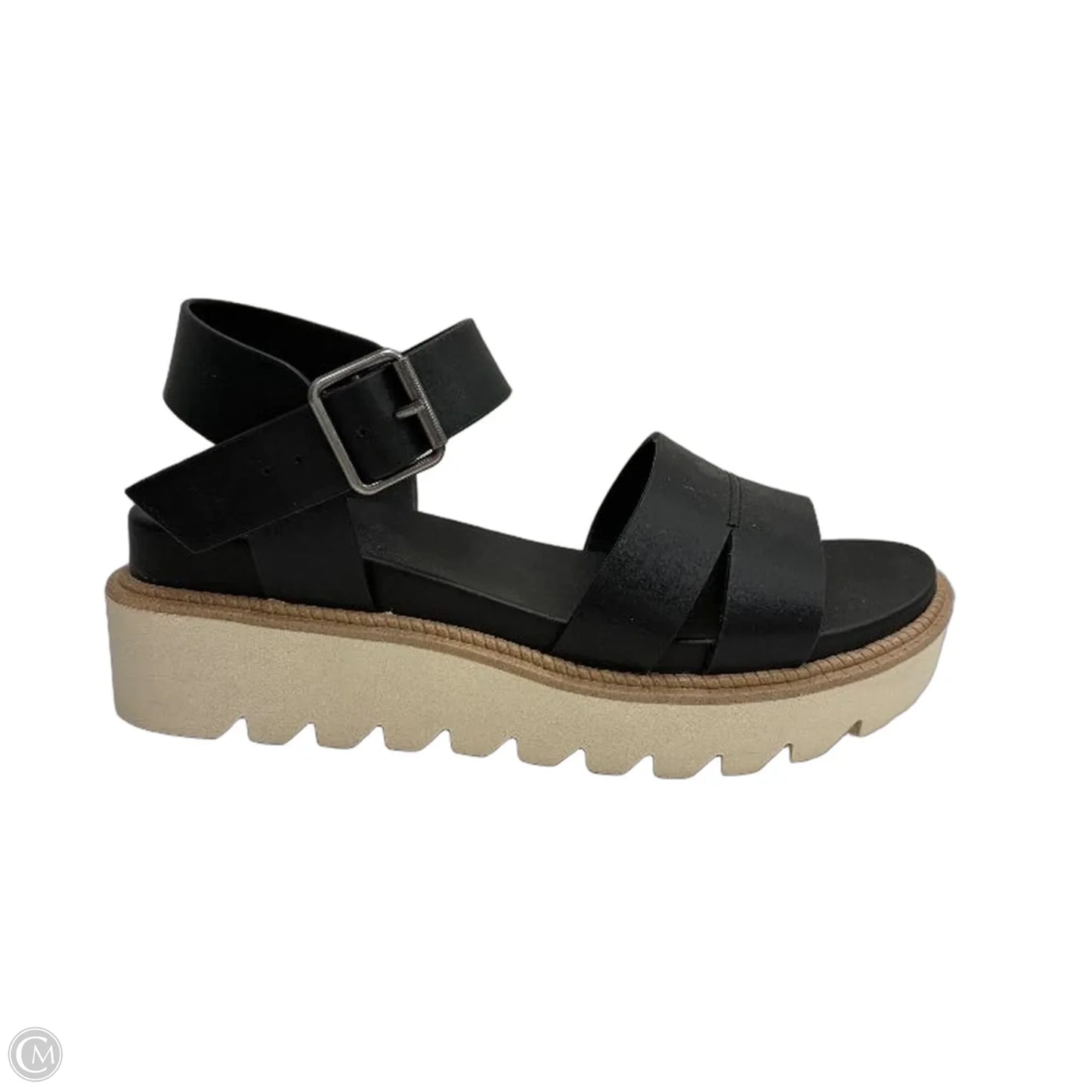 Sandals Heels Wedge By Mia In Black, Size: 7
