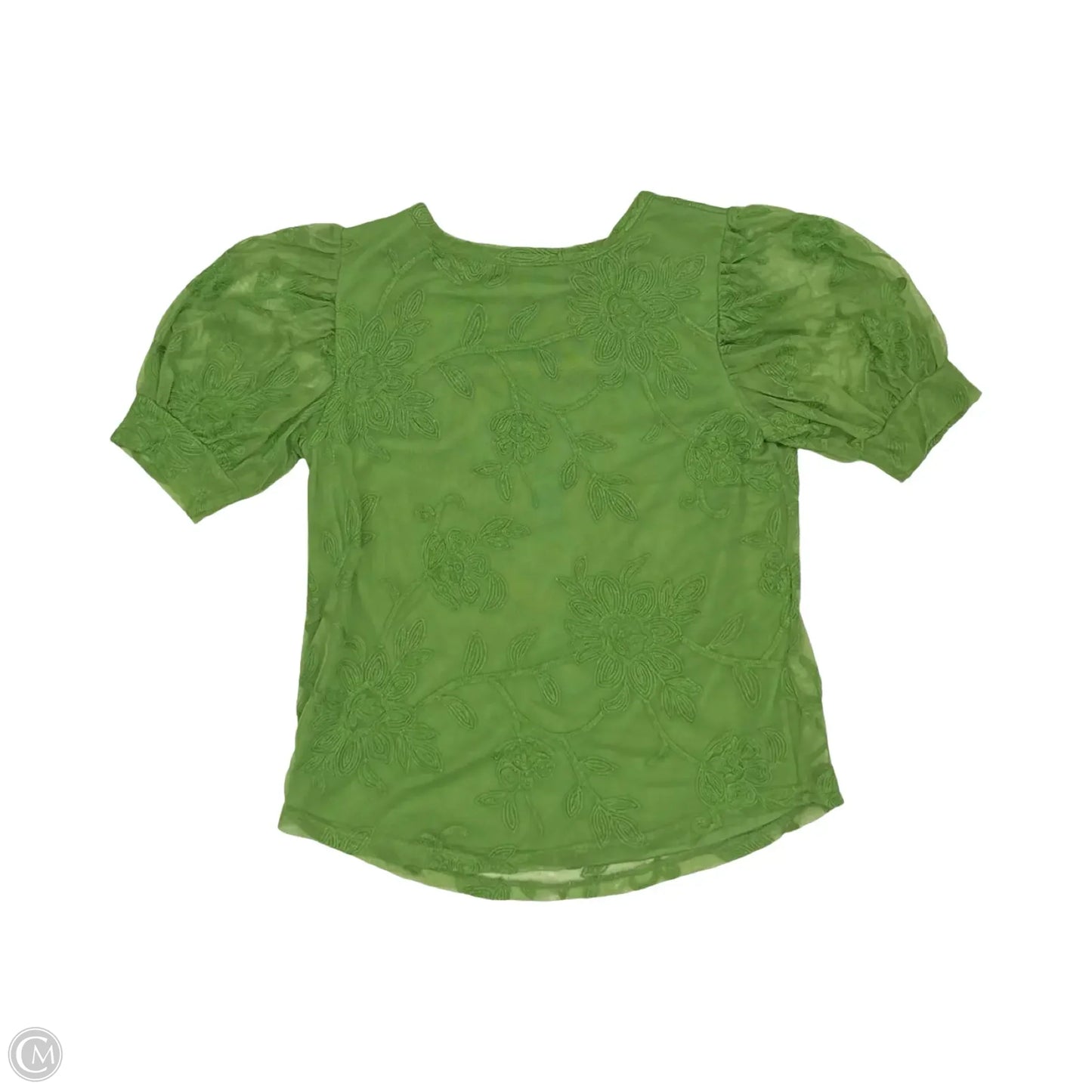 Blouse Short Sleeve By Kim & Cami In Green, Size: M