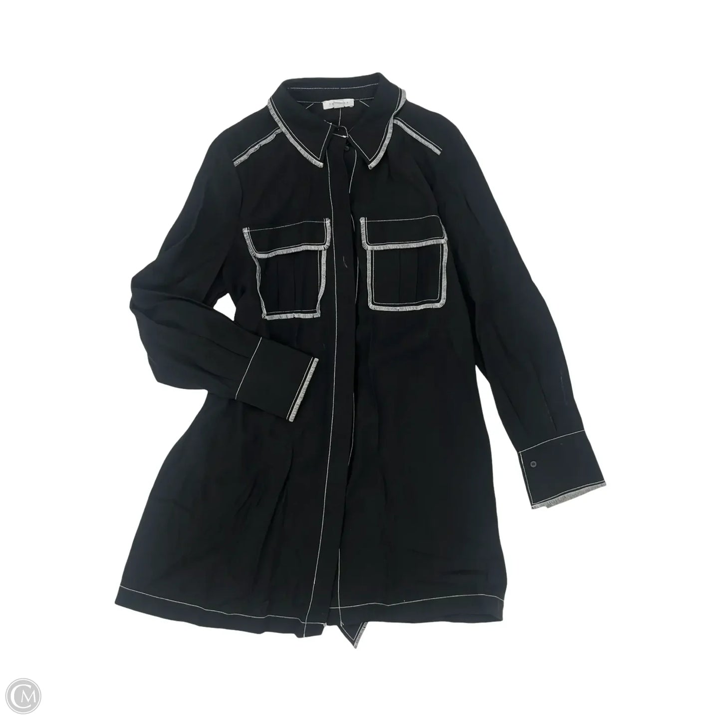 Jacket Shirt By Top Shop In Black & White, Size: 10