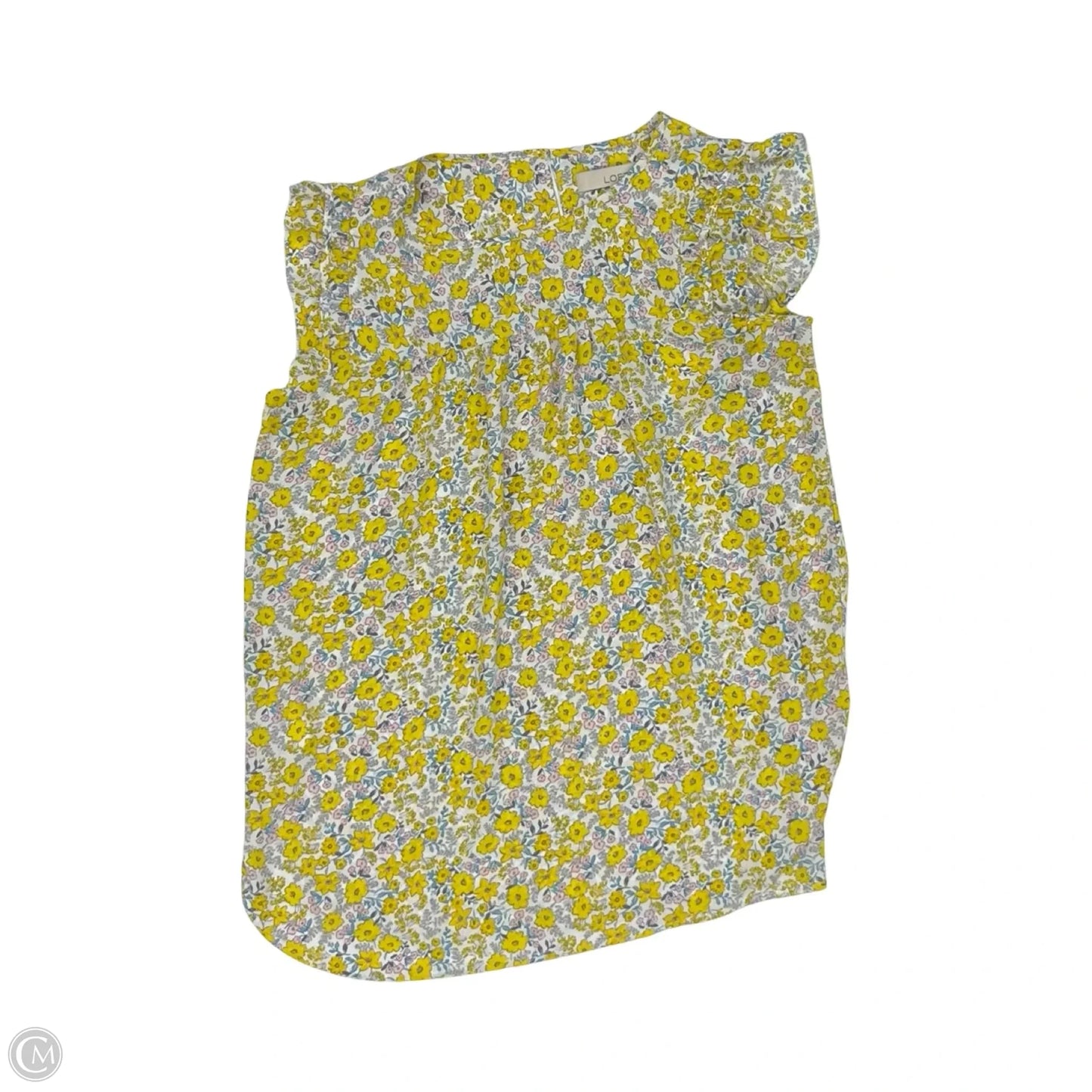 Blouse Short Sleeve By Loft In Yellow, Size: S