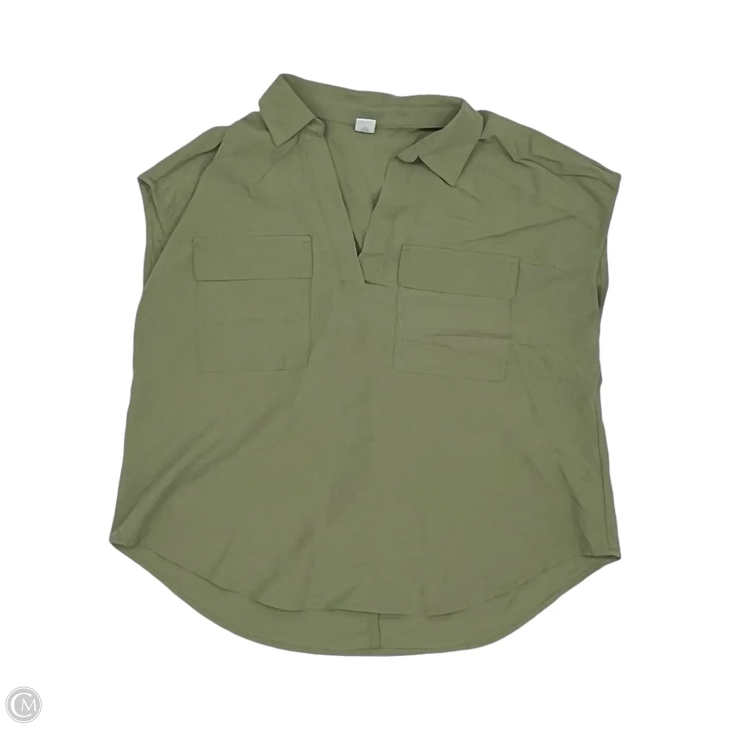Blouse Short Sleeve By Old Navy In Green, Size: M