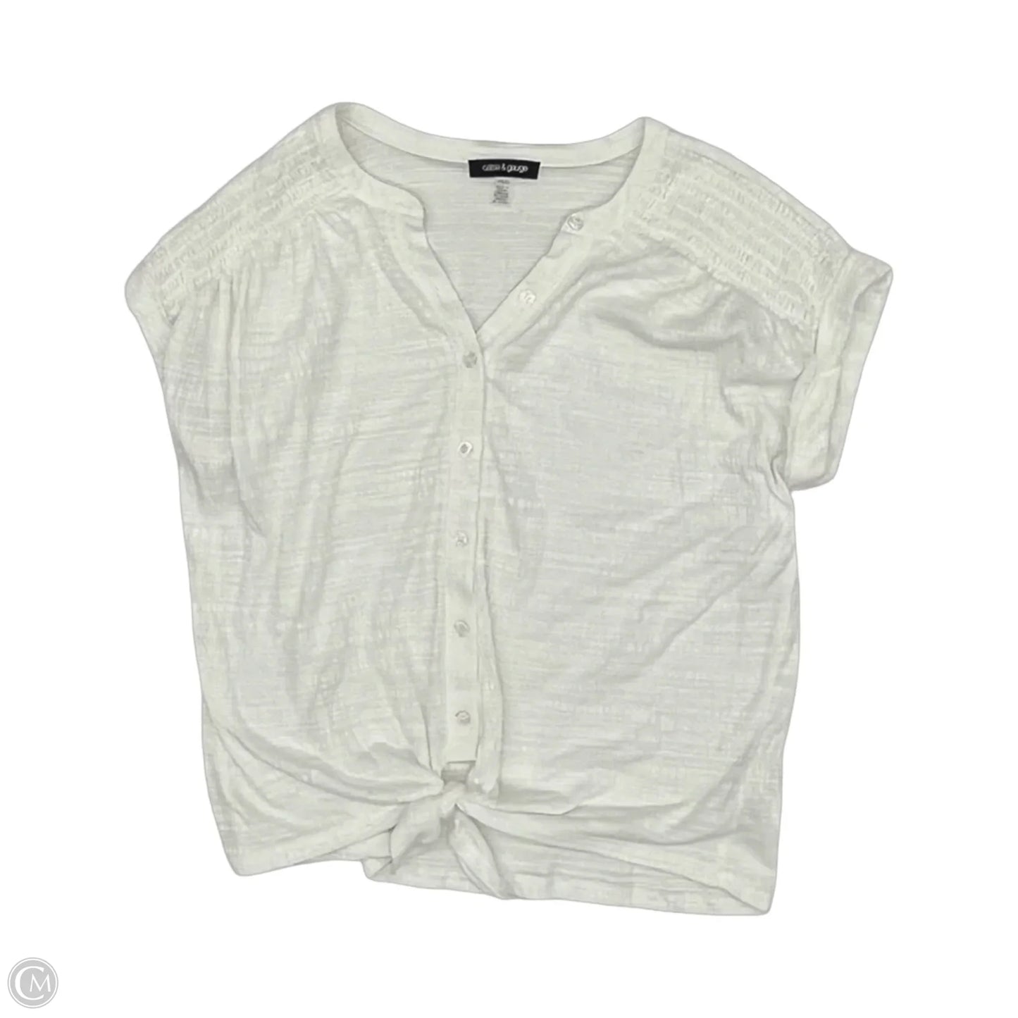 Top Short Sleeve By Cable And Gauge In White, Size: L