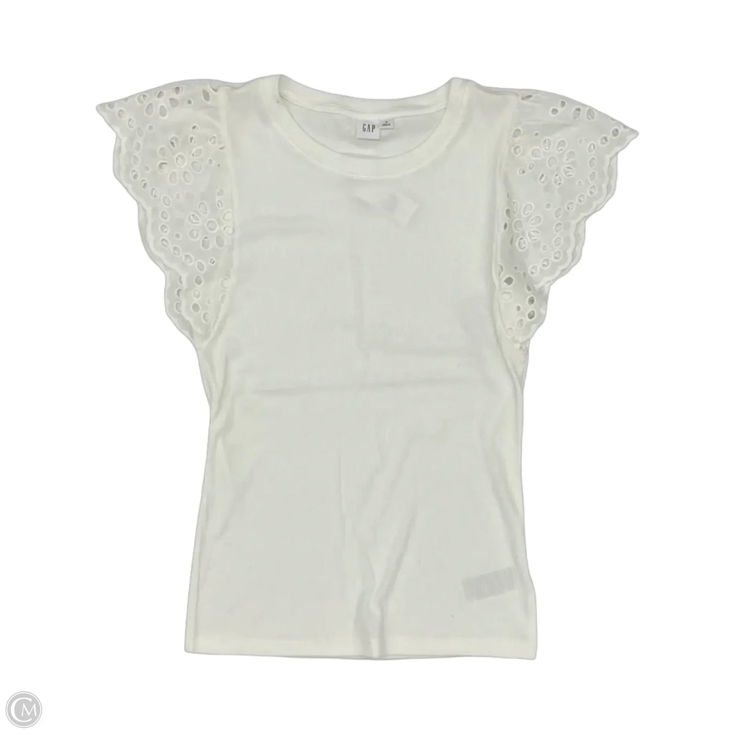 Top Short Sleeve By Gap In White, Size: M