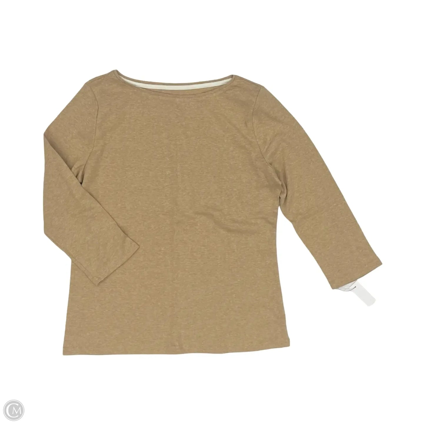 Top 3/4 Sleeve Basic By Talbots In Tan, Size: L