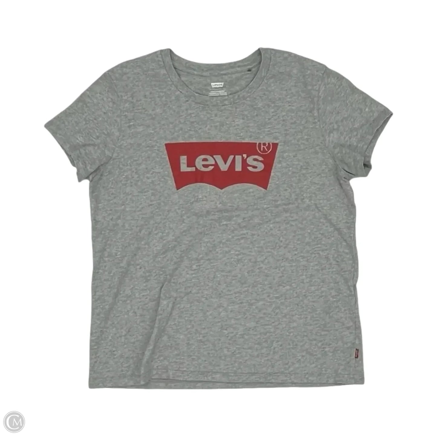 Top Short Sleeve By Levis In Grey, Size: L