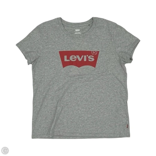 Top Short Sleeve By Levis In Grey, Size: L