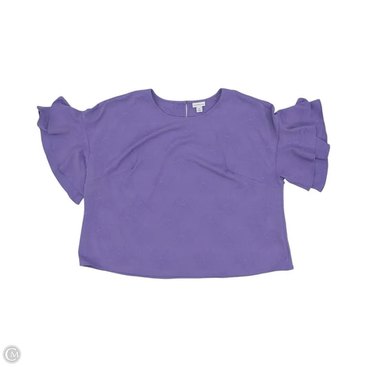 Blouse Short Sleeve By Liz Claiborne In Purple, Size: 2x