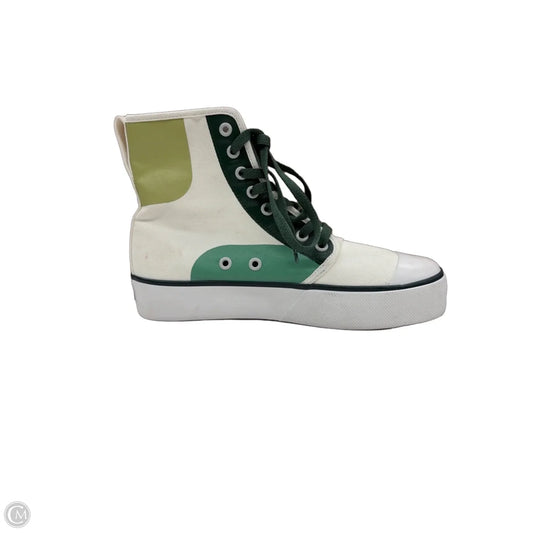 Shoes Sneakers By Clothes Mentor In Green & White, Size: 7.5