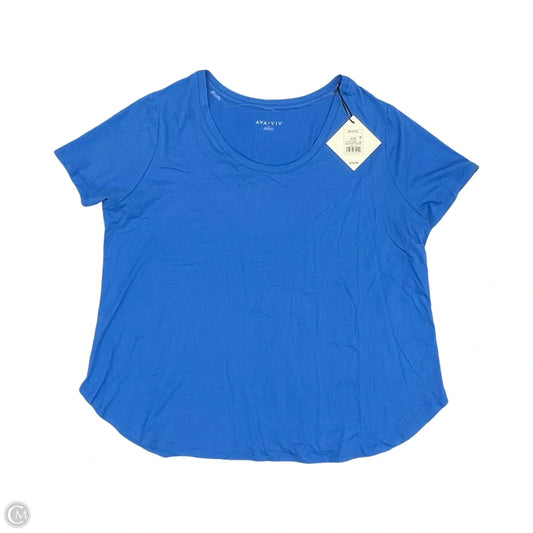Top Short Sleeve Basic By Ava & Viv In Blue, Size: 2x