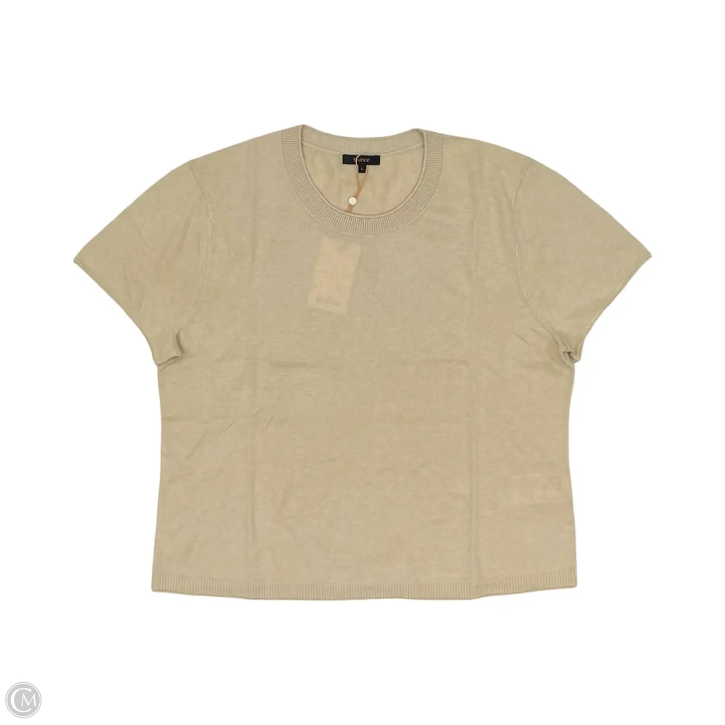 Sweater Short Sleeve By Quince In Cream, Size: L