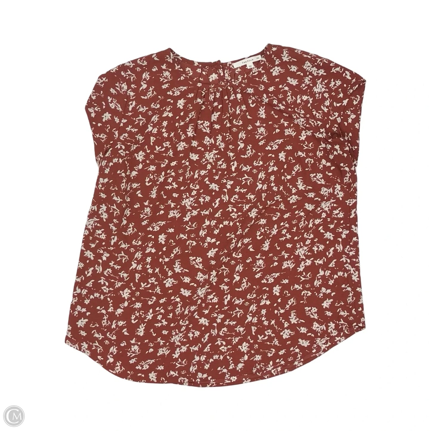 Blouse Short Sleeve By Clothes Mentor In Red & White, Size: Xxl