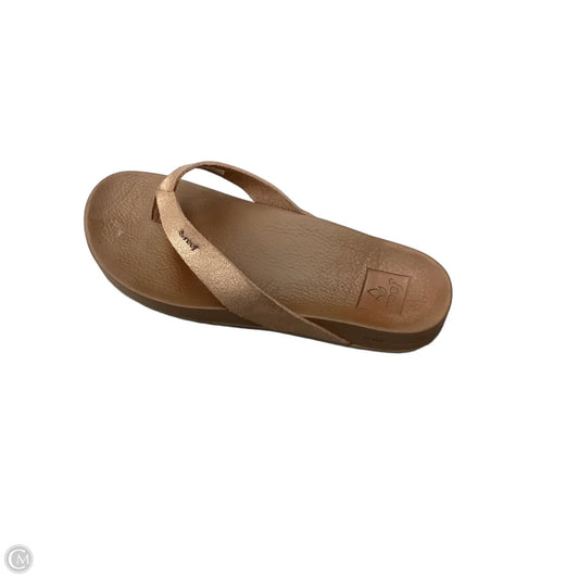 Sandals Flip Flops By Reef In Rose Gold, Size: 5.5