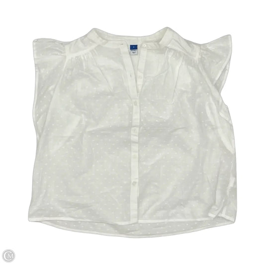 Blouse Short Sleeve By Old Navy In White, Size: S