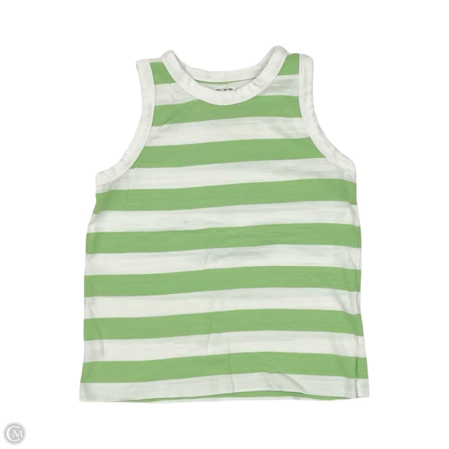 Tank Top By Loft In Green & White, Size: M