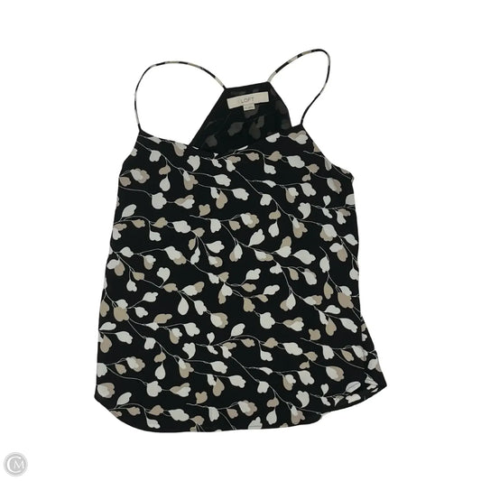 Blouse Sleeveless By Loft In Black & Cream, Size: Xs
